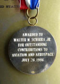 Wally Schirra Aviation Hall of Fame Medal